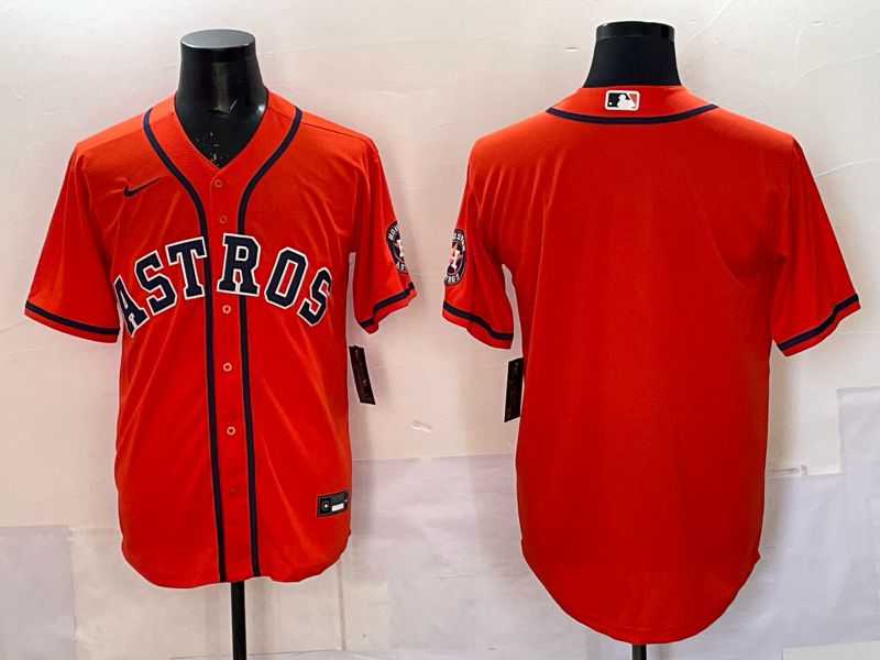 Men 2025 Houston Astros Blank Orange Nike MLB Jersey style 061->houston astros->MLB Jersey